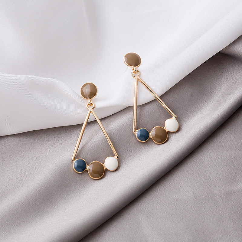 Wholesale Silver Needle Baroque Pearl Water Drop Love Flower Contrast Earrings
